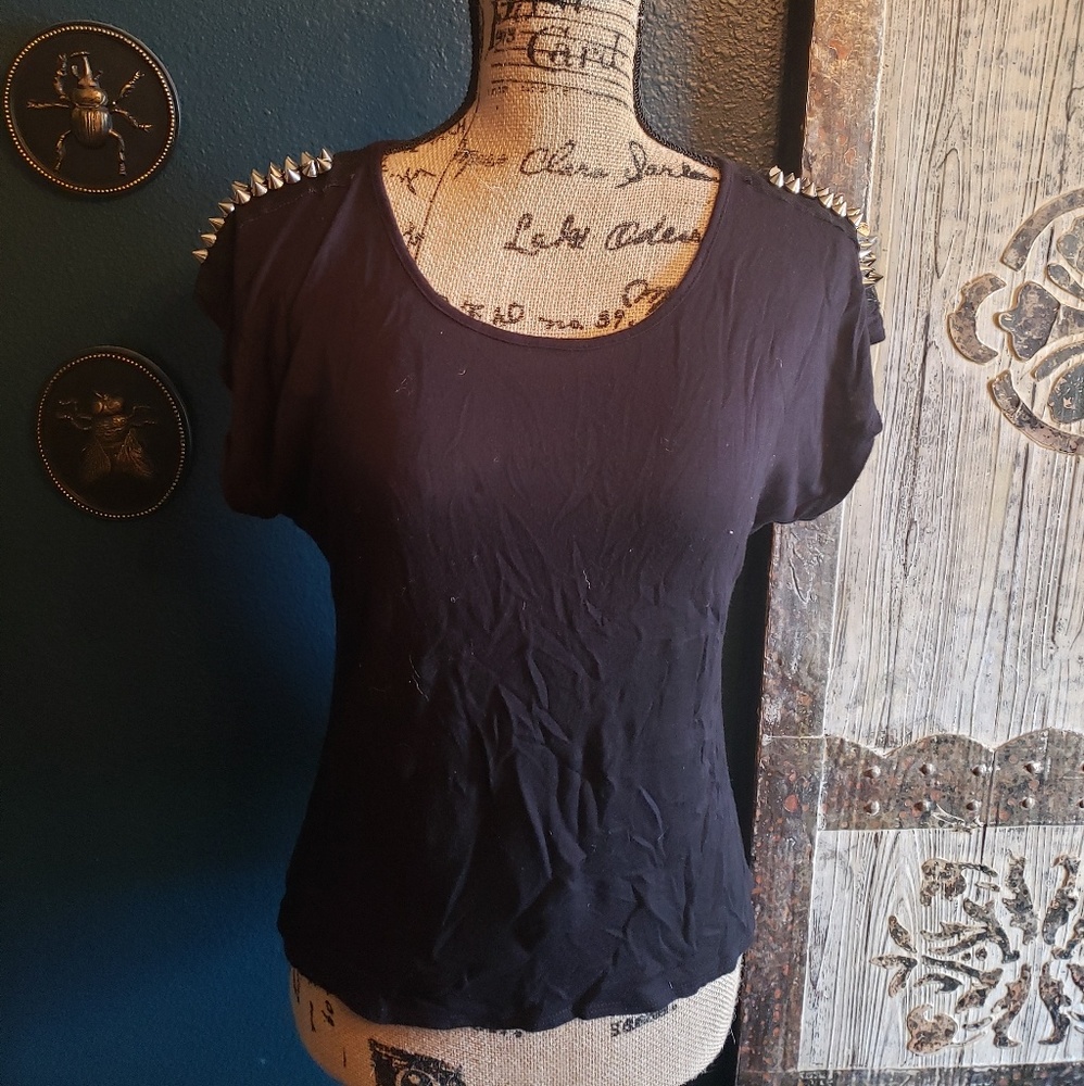 Black studded womans top